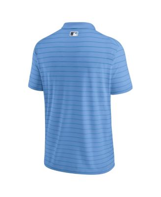 Men's Light Blue Tampa Bay Rays Authentic Collection Victory Striped Performance Polo Shirt