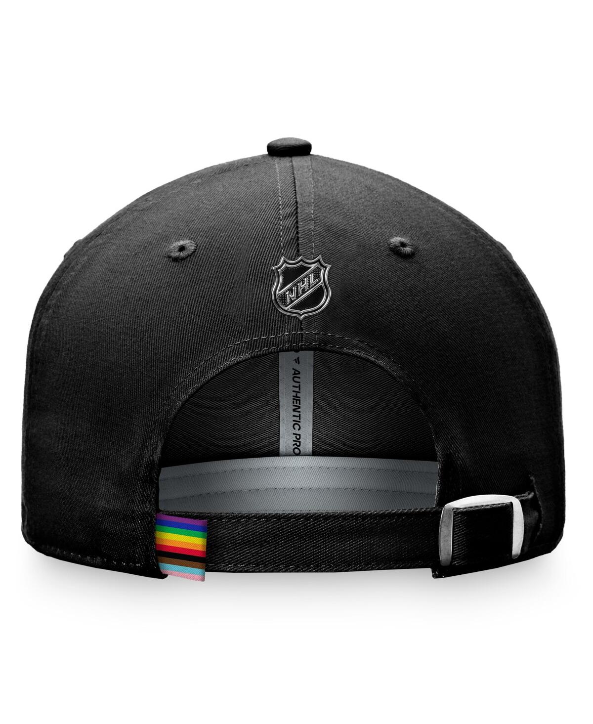 Shop Fanatics Men's  Black Montreal Canadiens Team Logo Pride Adjustable Hat