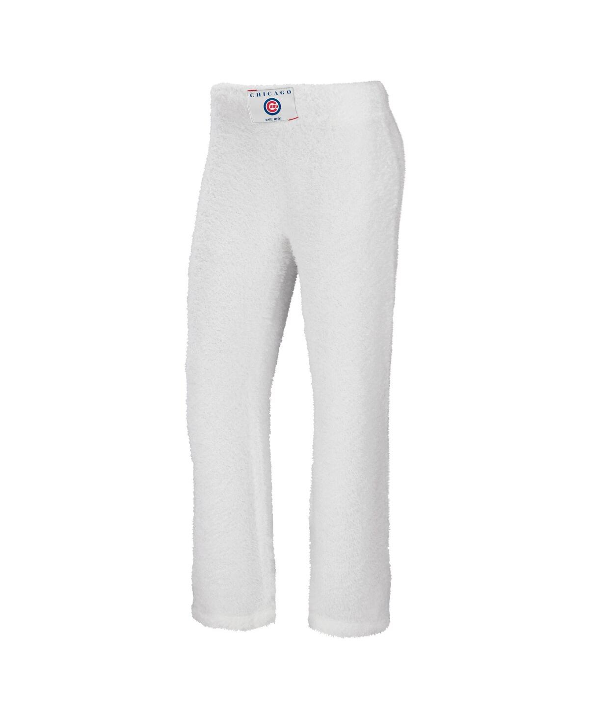 Shop Wear By Erin Andrews Women's  Cream Chicago Cubs Plus Size Cozy Scoop Neck Tank Top And Pants Set