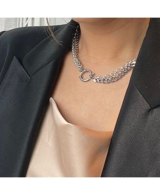 Platinum Plated Brass - Niki Necklace 17" For Women