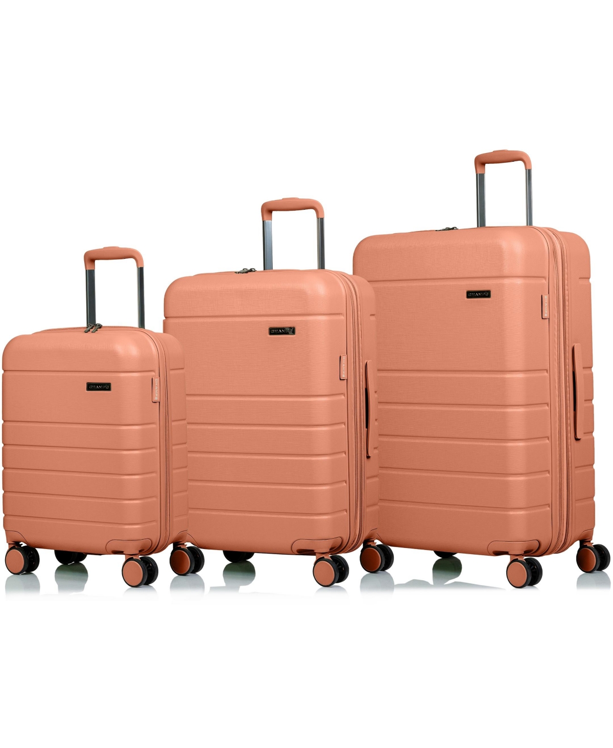 Champs 3-piece Linen Hardside Luggage Set In Coral