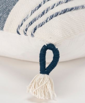 Modern Stripe Tassal Decorative Pillow, 20" X 20"