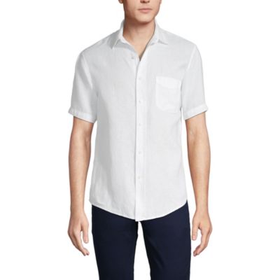 Men's Traditional Fit Short Sleeve Linen Shirt