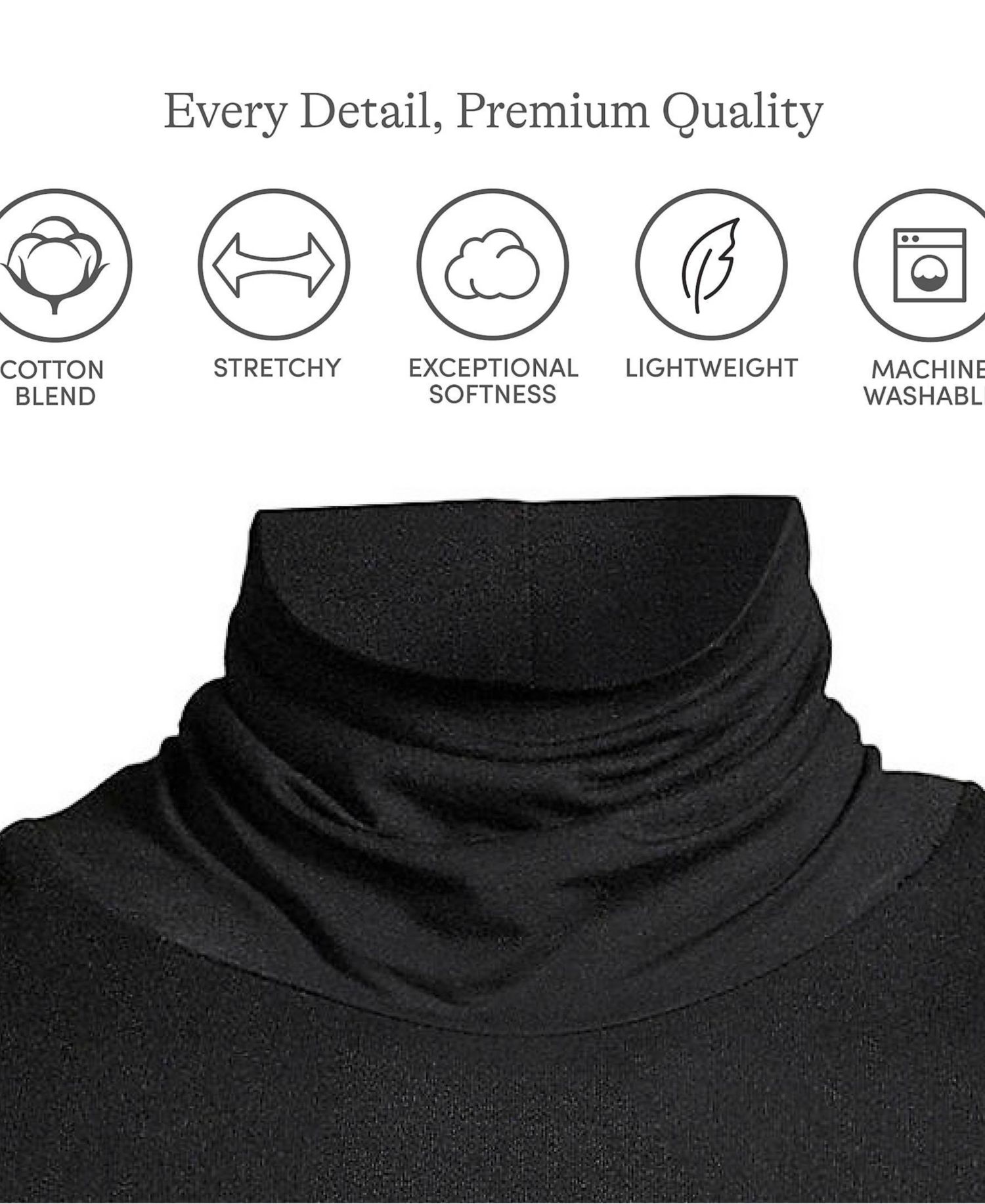 Women's Tall Lightweight Jersey Skimming Long Sleeve Turtleneck