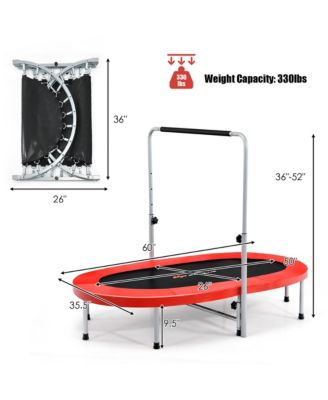 50'' Trampoline for 2 People Foldable Rebouncer