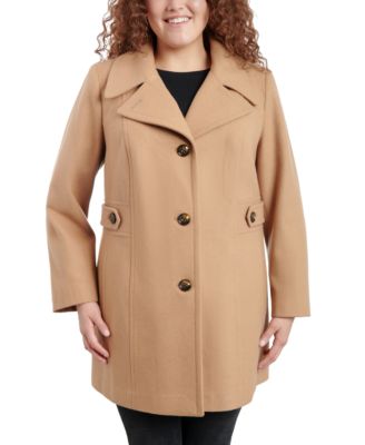 Anne Klein Women s Plus Size Single Breasted Notched Collar Peacoat Created for Macy s Macy s