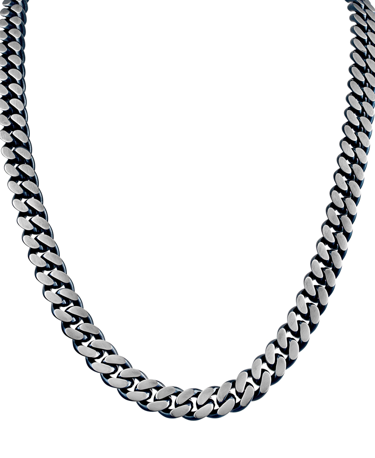 Bulova Men's Classic Curb Chain 24" Necklace In Blue-plated Stainless Steel In Na