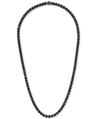 Men's Icon Black Spinel (1/10 ct. t.w.) Tennis 22" Necklace in Black-Plated Sterling Silver