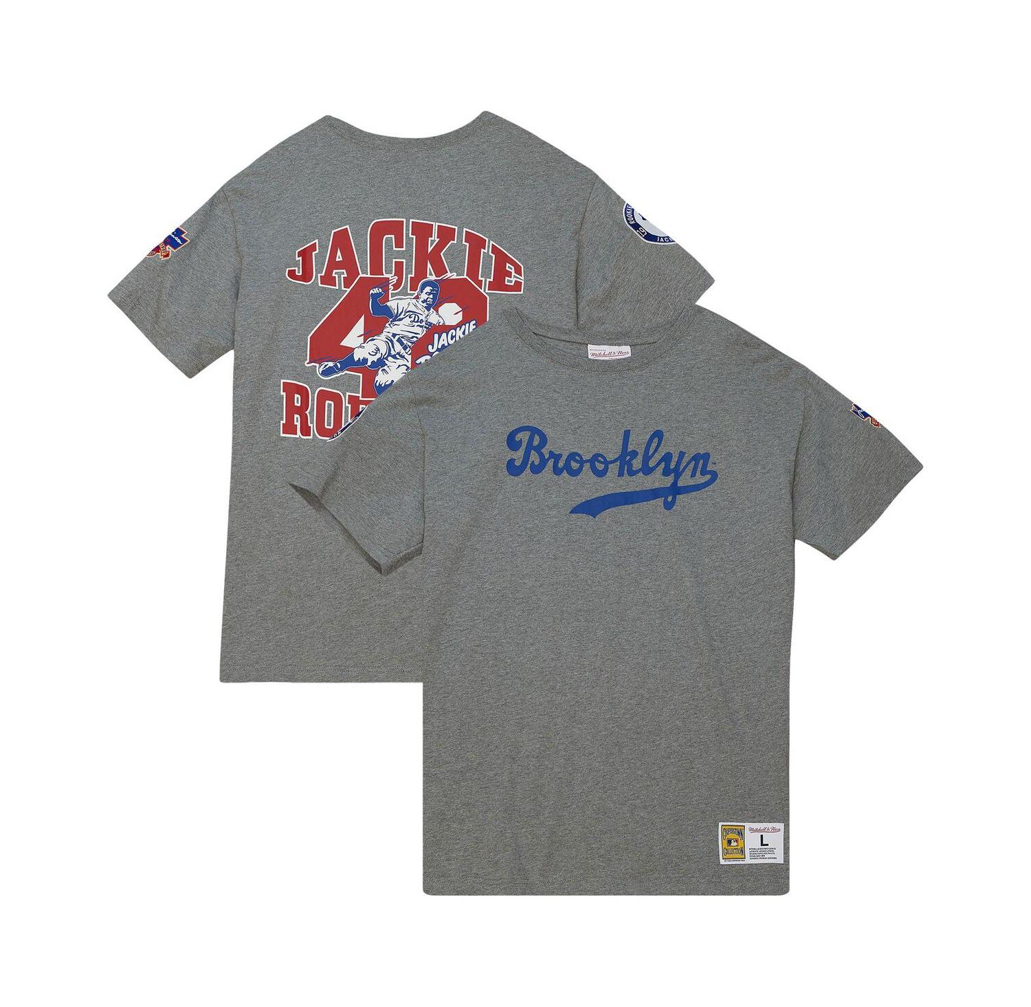 Men's Jackie Robinson Gray Brooklyn Dodgers Cooperstown Collection Legends T-shirt