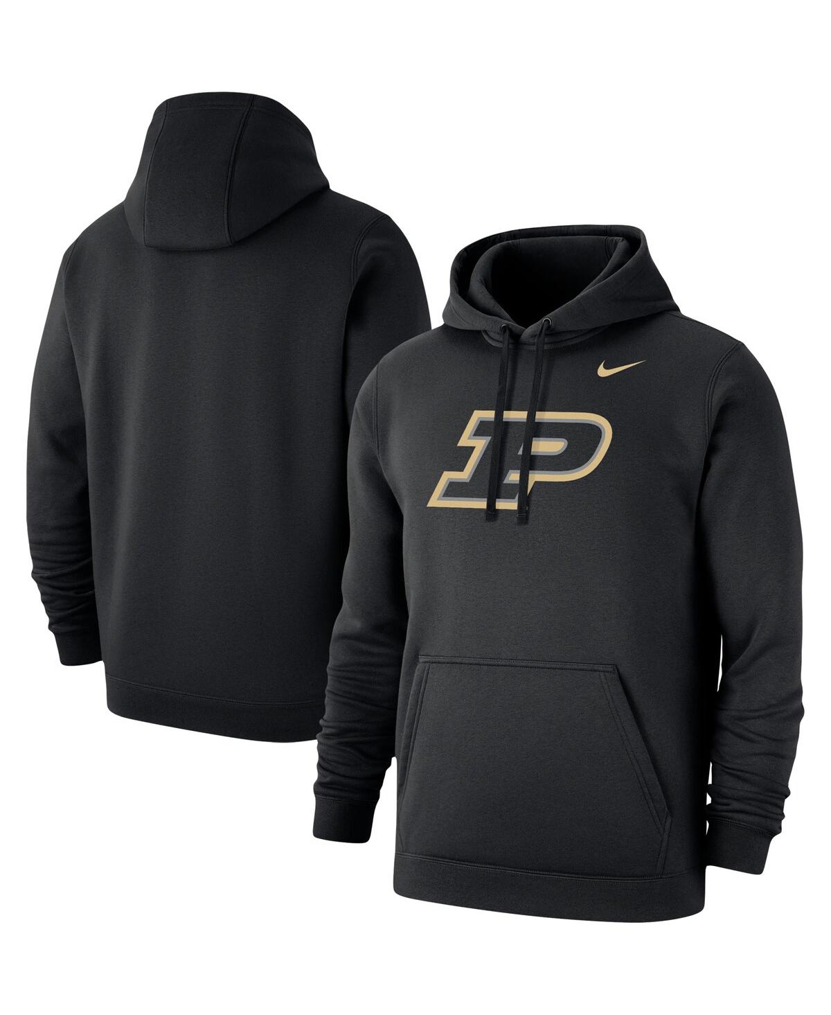Shop Nike Men's  Black Purdue Boilermakers Logo Club Pullover Hoodie