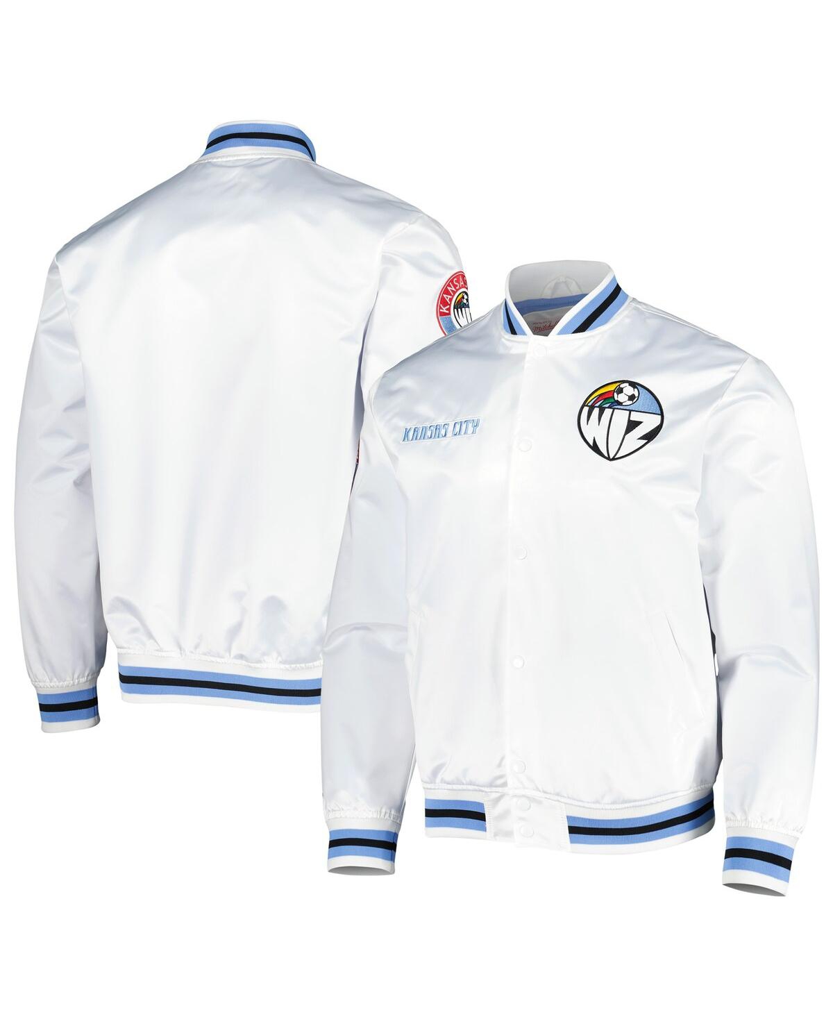 Mitchell & Ness Men's  White Sporting Kansas City City Full-snap Satin Jacket