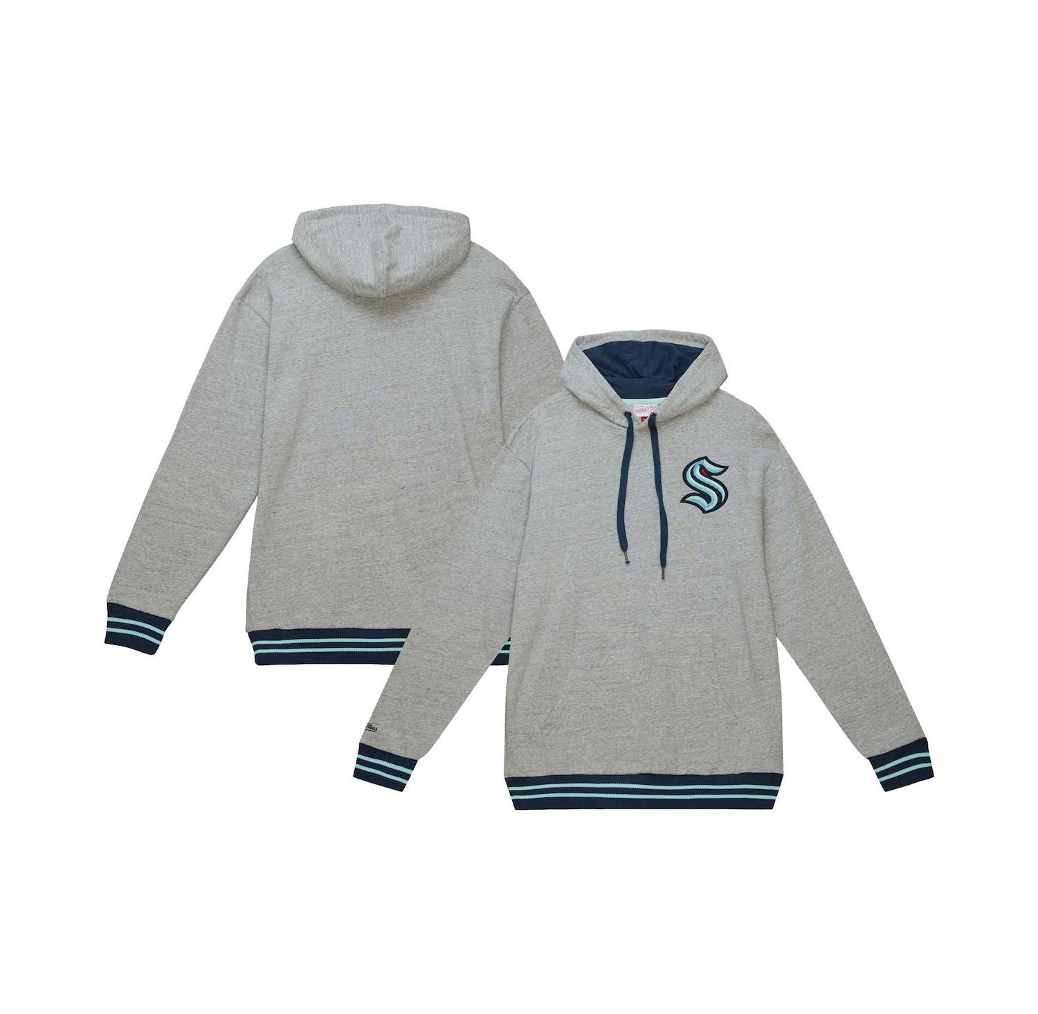 Men's Heather Gray Seattle Kraken Classic French Terry Pullover Hoodie