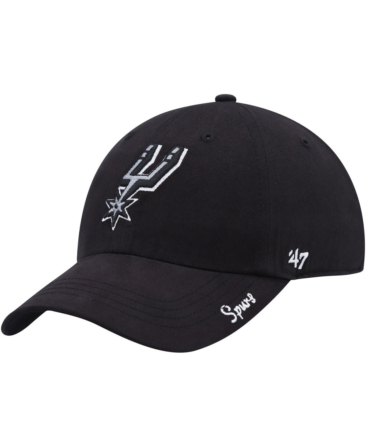 47 Brand Women's ' Black San Antonio Spurs Miata Clean Up Adjustable Hat In Black