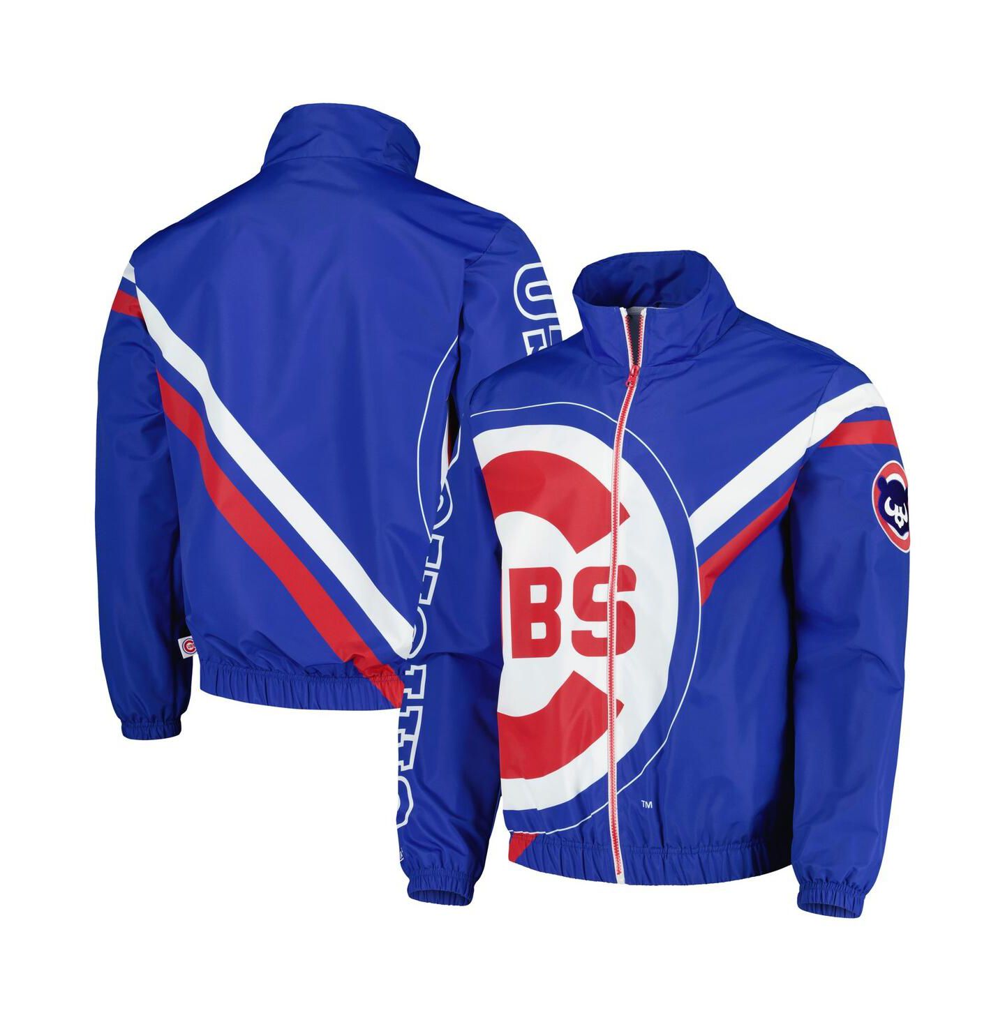 Мужская куртка Mitchell & Ness Royal Chicago Cubs Exploded Logo Warm Up Full-Zip — фото 2