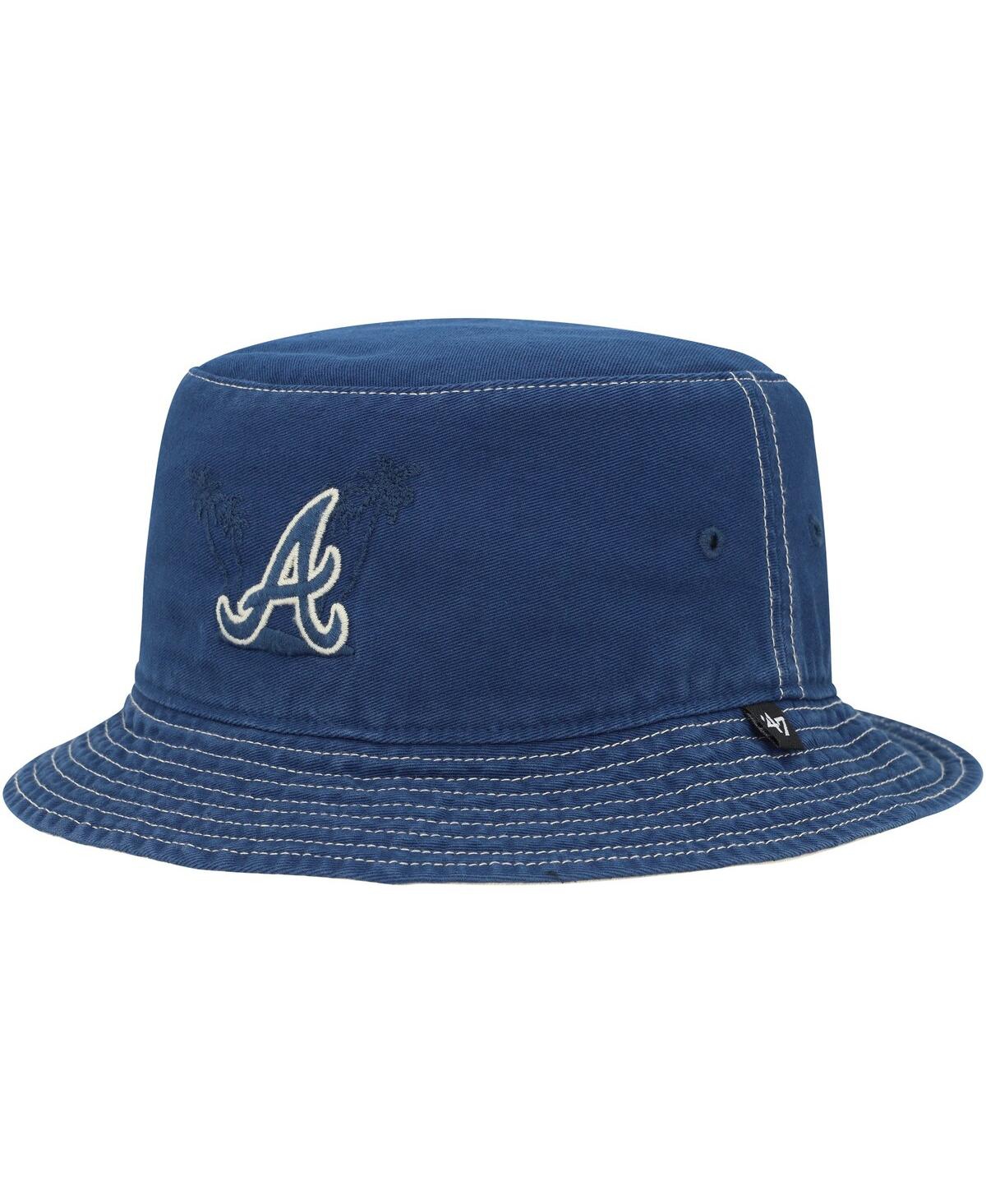 Shop 47 Brand Men's ' Navy Atlanta Braves Trailhead Bucket Hat
