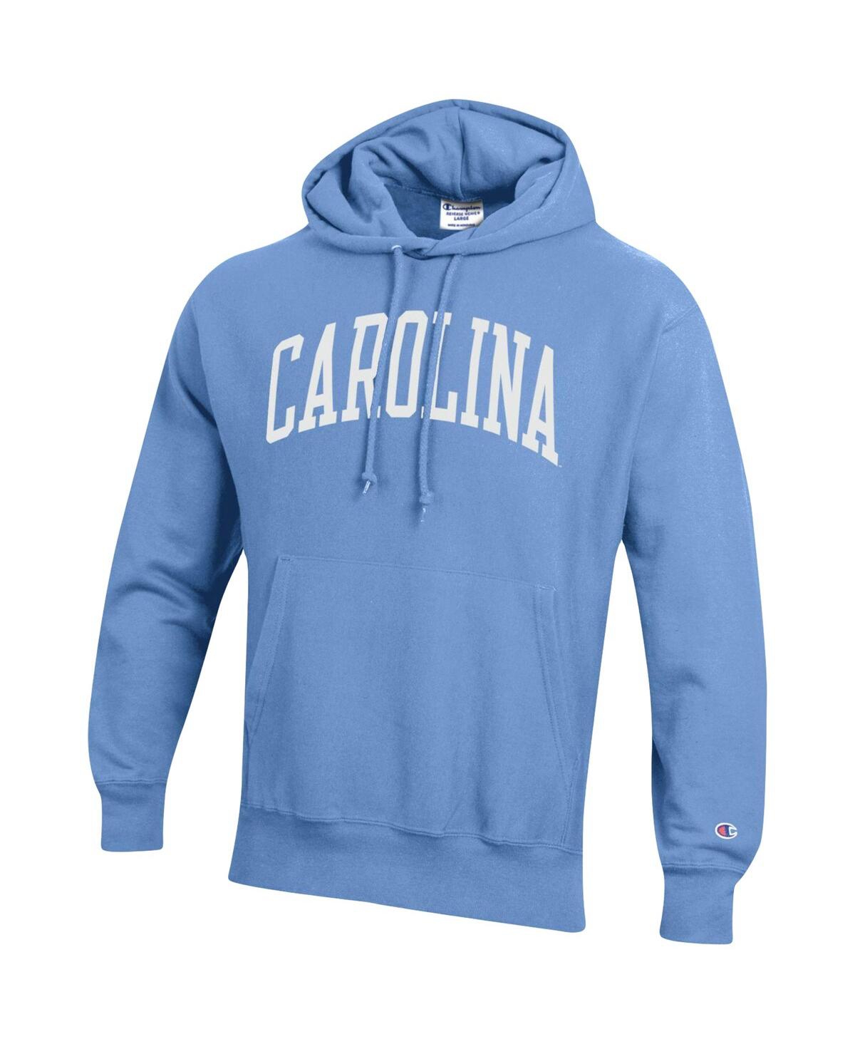 Shop Champion Men's  Carolina Blue North Carolina Tar Heels Team Arch Reverse Weave Pullover Hoodie