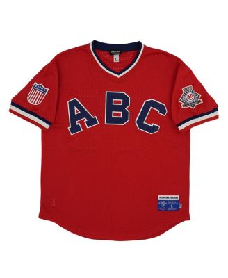 Men's #44 Red Atlanta Black Crackers Mesh Replica V-Neck Jersey