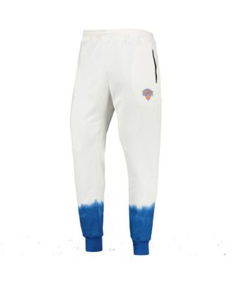 Men's Oatmeal New York Knicks Double Dribble Tie-Dye Fleece Jogger Pants