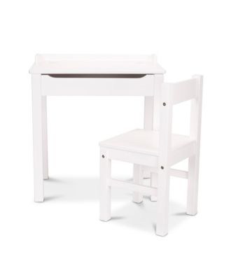 Melissa & Doug Wooden Child's Lift-Top Desk & Chair - White 