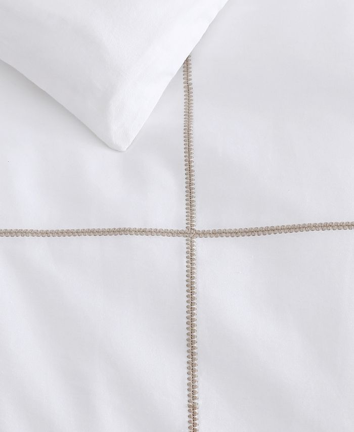 Vera Wang Zig Zag Cotton Sateen Duvet Cover Set, King Macy's