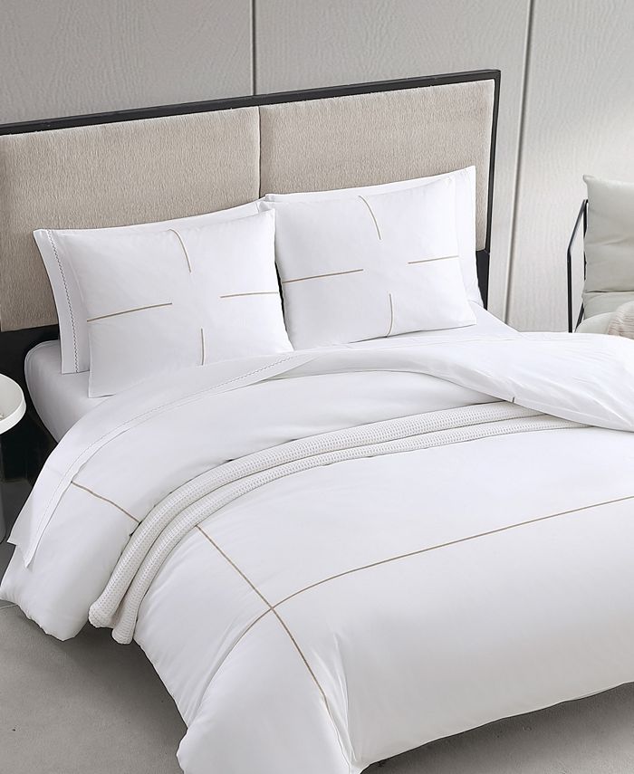 Vera Wang Zig Zag Cotton Sateen Duvet Cover Set, Queen Macy's