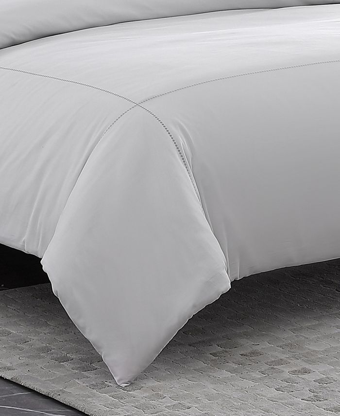 Vera Wang Simple Dot Embroidered Cotton Sateen Duvet Cover Set, Queen