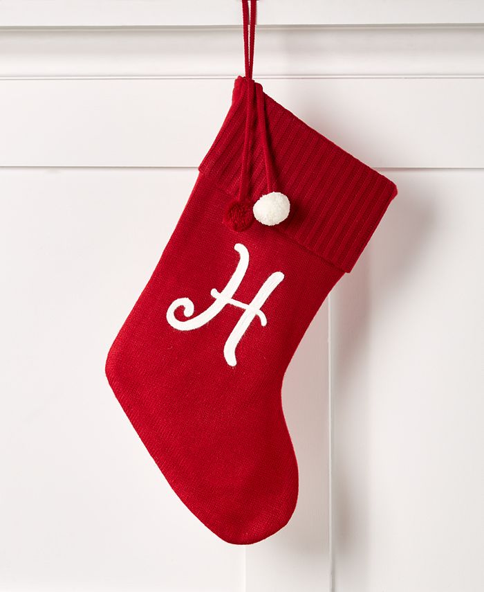 Holiday Lane Stockings H Initial Stocking, Created for Macy's Macy's