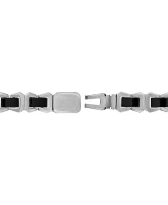 Men's Icon Black Ceramic Bracelet in Stainless Steel