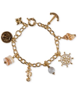 Patricia Nash - Gold-Tone Mixed Stone Nautical Charm Bracelet