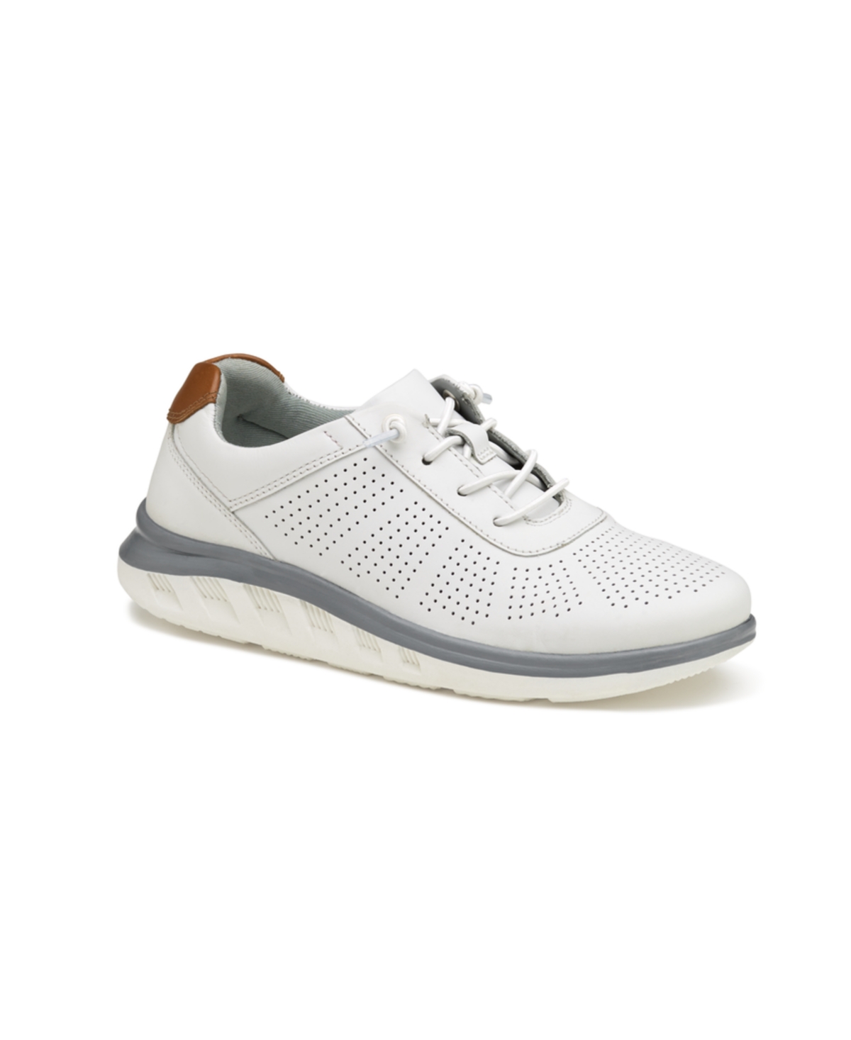Johnston & Murphy Little Boys Activate U-throat Lace-up Sneakers In White Full Grain