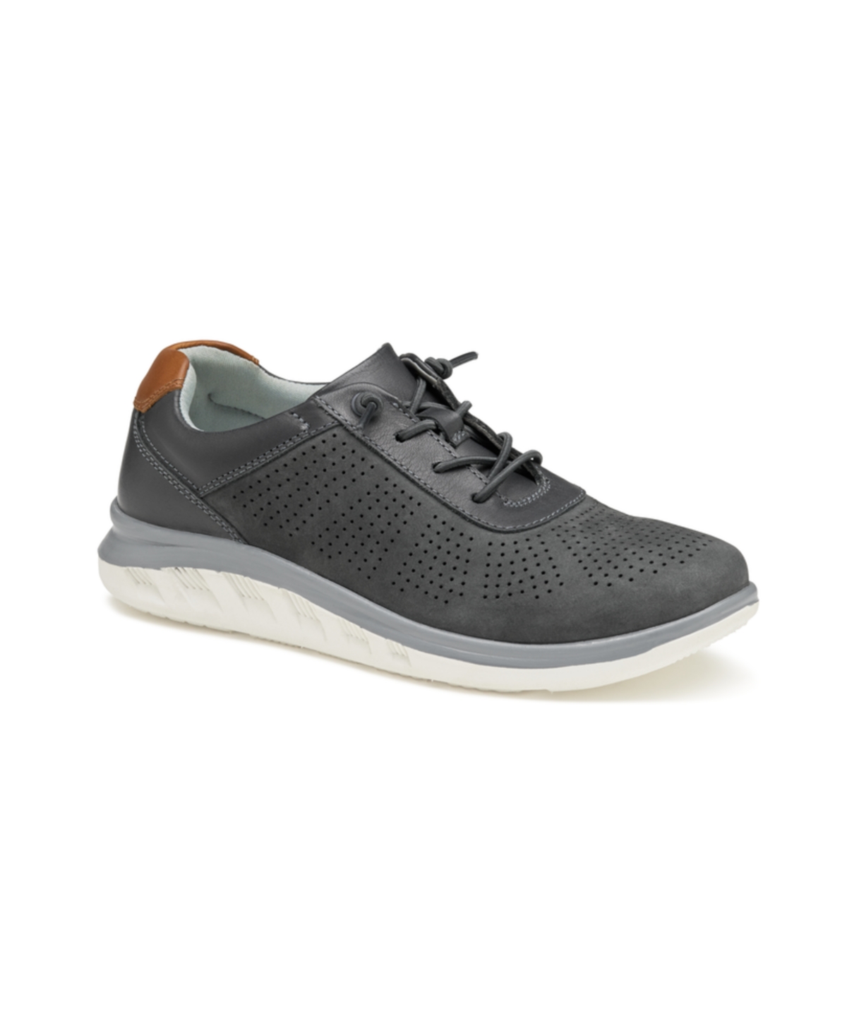 Johnston & Murphy Little Boys Activate U-throat Lace-up Sneakers In Gray Full Grain