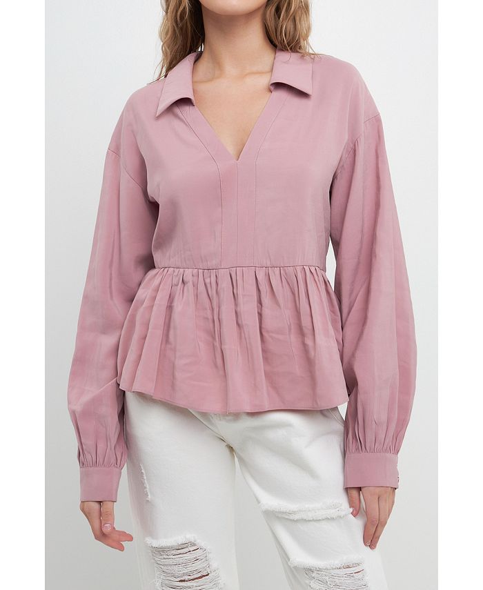 Free the Roses Women's Puff Long Sleeve Top Macy's