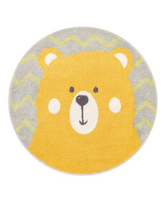 Bayshore Home Campy Kids Bear Area Rug In Yellow