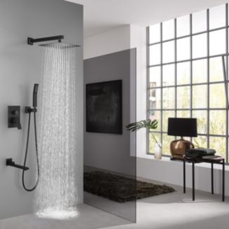 Simplie Fun Shower System 10 Inch Square Bathroom Luxury Rain Mixer ...