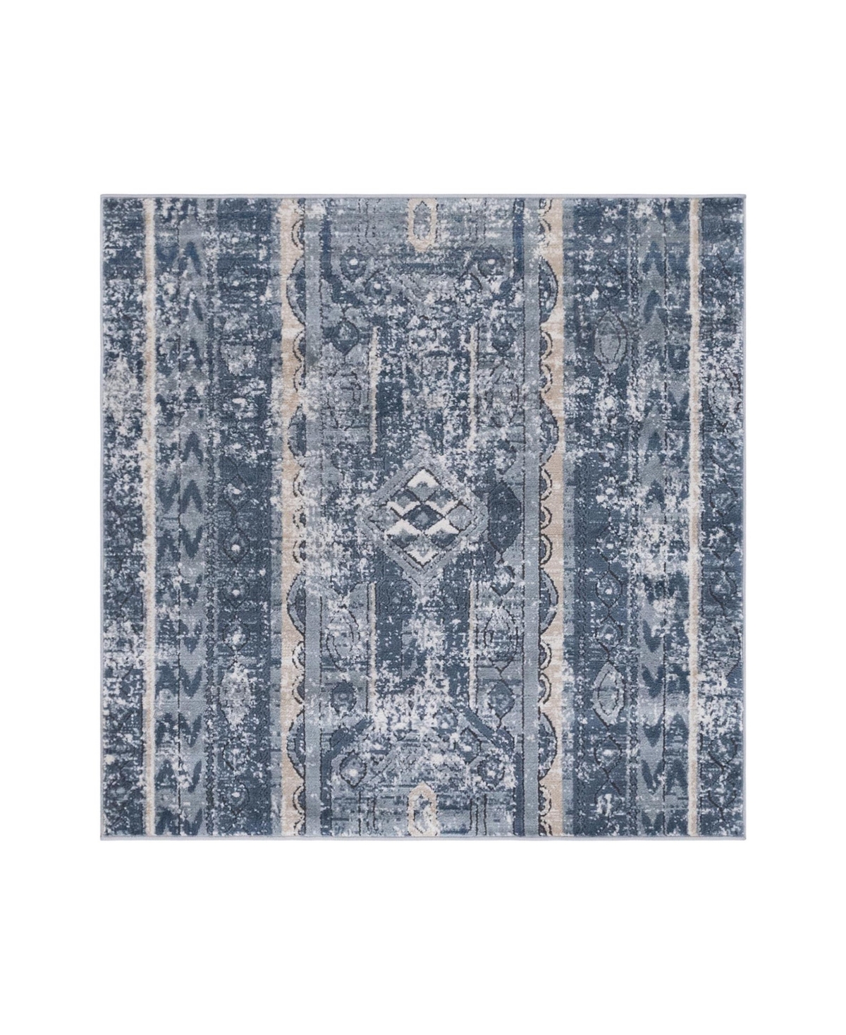 Bayshore Home Wheeler Wlr-06 6' X 6' Square Area Rug In Blue