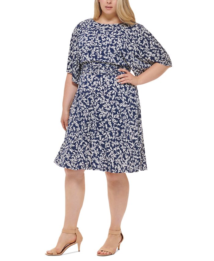 Jessica Howard Plus Size Printed Midi Dress - Macy's
