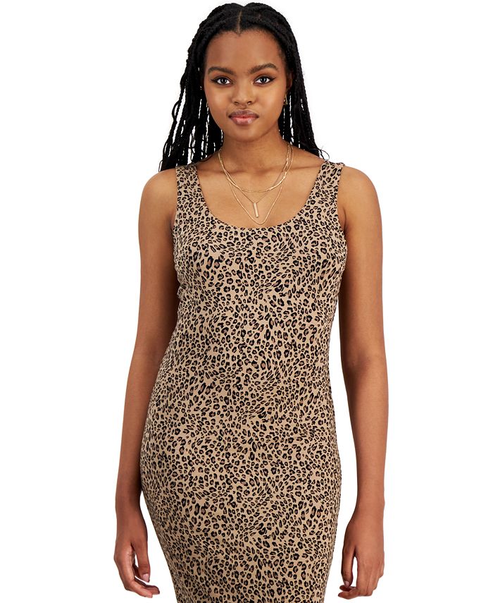 Bar III Women s Cheetah Print Jersey Midi Dress Created for