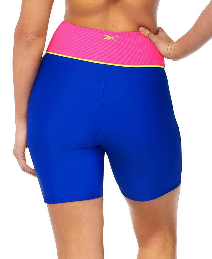 Reebok Women's Colorblock ContrastTrim HighWaist Swim Shorts Macy's