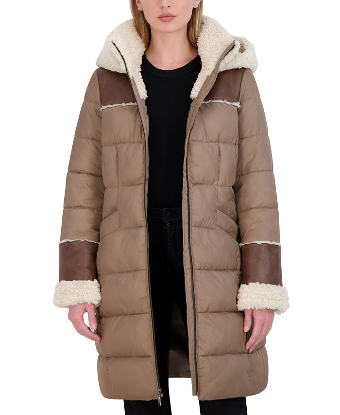 Tahari
 Saylor Faux Shearling Moto Puffer Coat