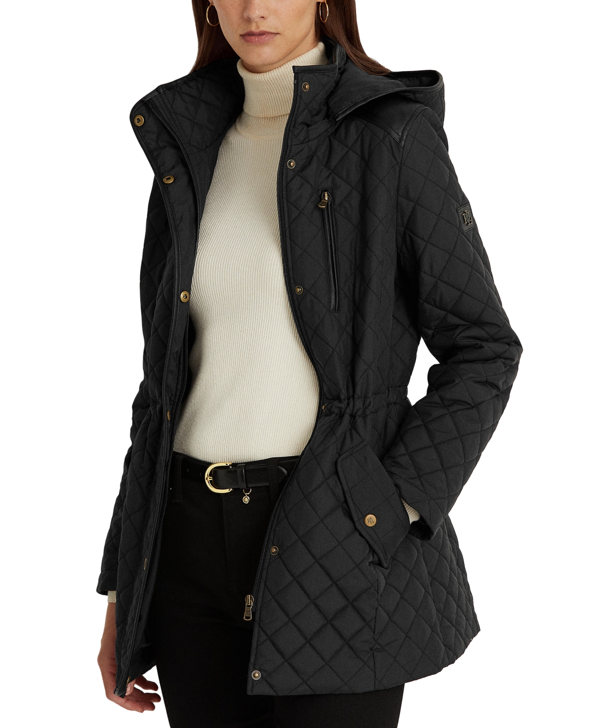 Lauren Ralph Lauren Women's Petite Hooded Quilted Coat, Created by Macy's