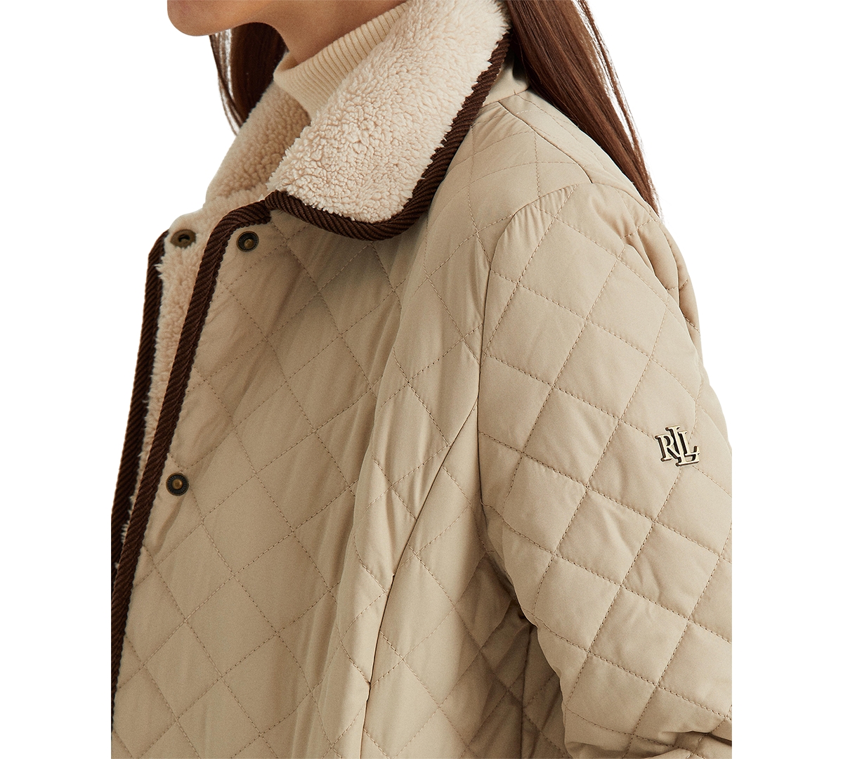 Lauren Ralph Lauren Women's Faux-Sherpa-Collar Quilted Coat