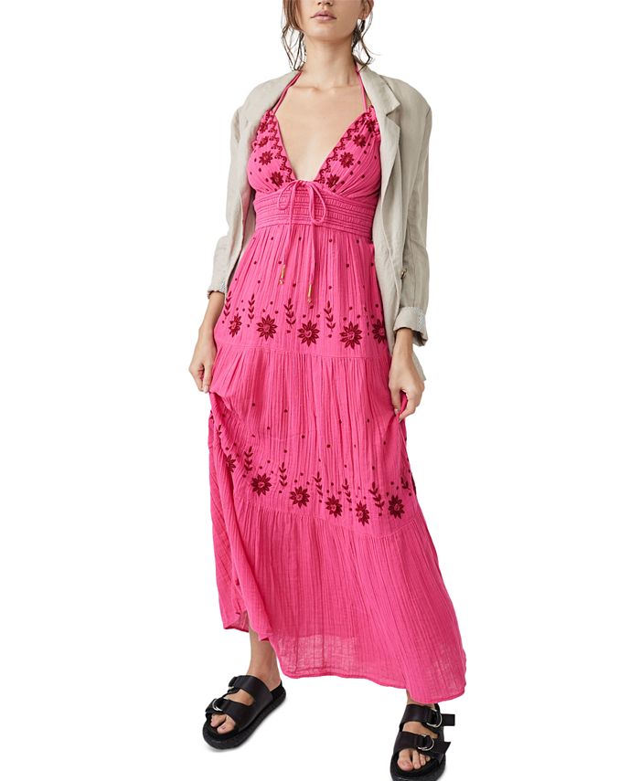 Lucky Brand Women's Embroidered Beach Maxi Dress - Macy's