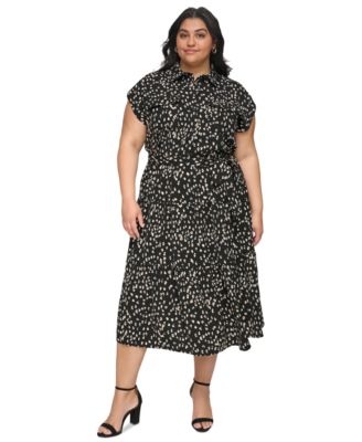 DKNY - Plus Size Printed Shirtdress