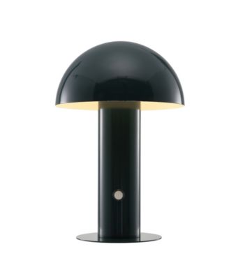 Boletus 10.75" Contemporary Bohemian Rechargeable, Cordless Iron Integrated LED Mushroom Table Lamp
