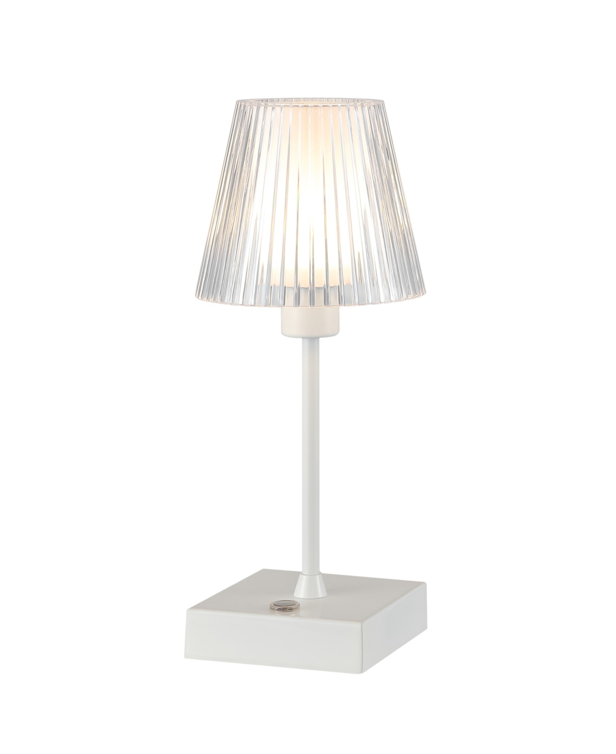 Jonathan Y Oscar 12.5" Modern Industrial Rechargeable, Cordless Iron, Acrylic Integrated Led Table Lamp With Ri In White