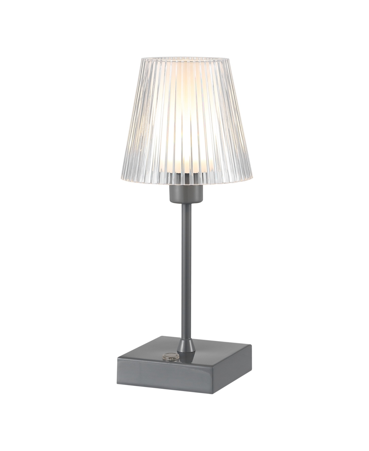 Jonathan Y Oscar 12.5" Modern Industrial Rechargeable, Cordless Iron, Acrylic Integrated Led Table Lamp With Ri In Gray