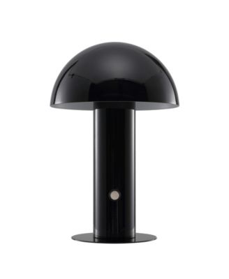 Boletus 10.75" Contemporary Bohemian Rechargeable, Cordless Iron Integrated LED Mushroom Table Lamp