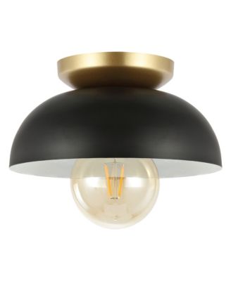 Paulina 8.5" 1-Light Classic Industrial Iron LED Flush Mount