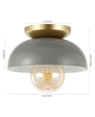 Paulina 8.5" 1-Light Classic Industrial Iron LED Flush Mount