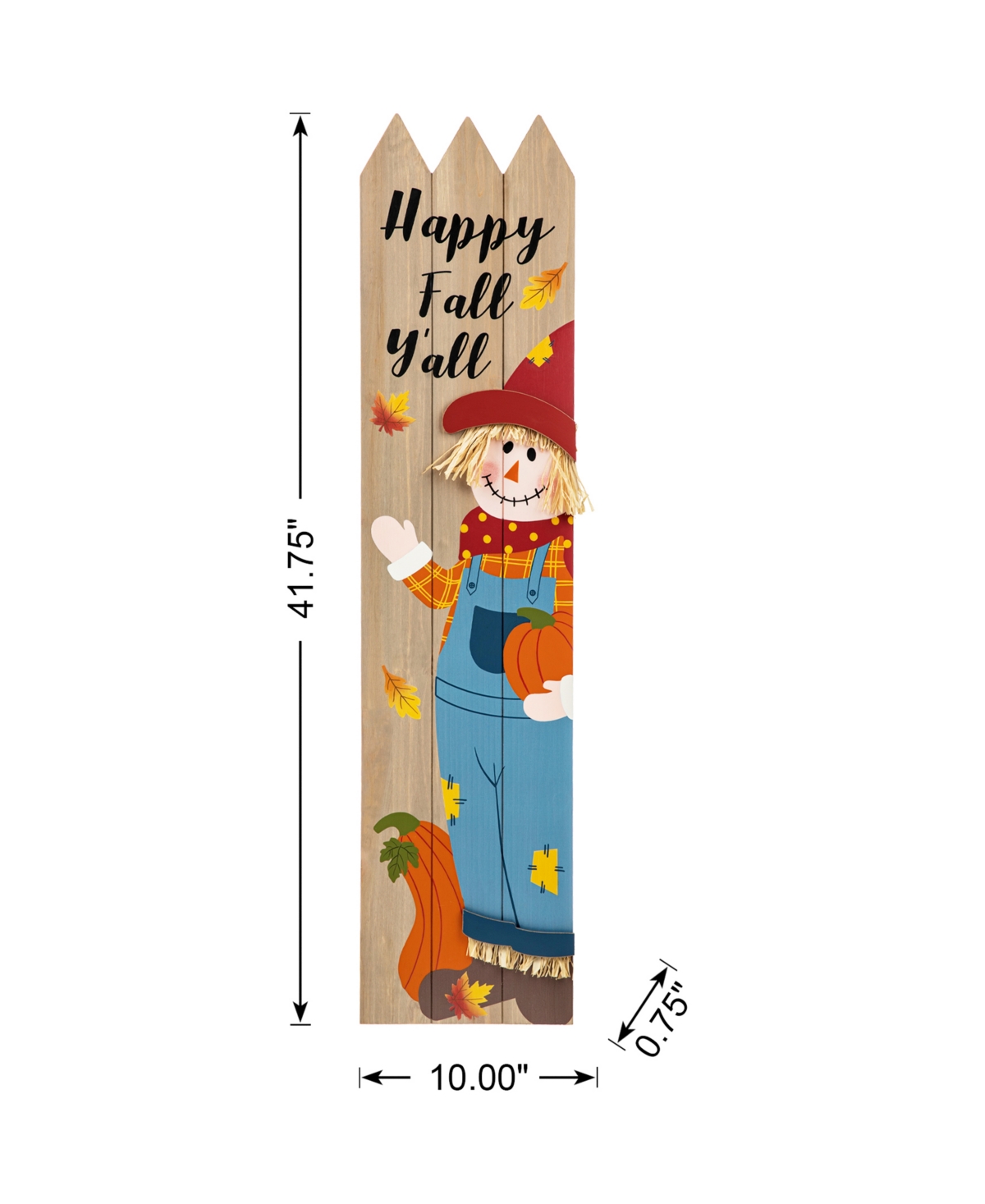 Glitzhome H Fall Wood Scarecrow Porch Decor